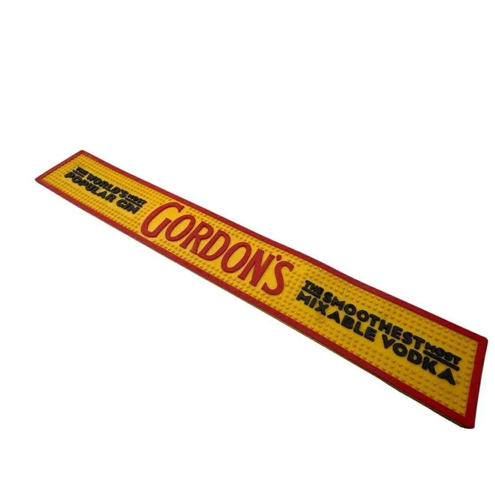 Gordons Gin Vodka Bar Spill Mat Rubber Rail Runner Barware Pub Home Bar Set of 2